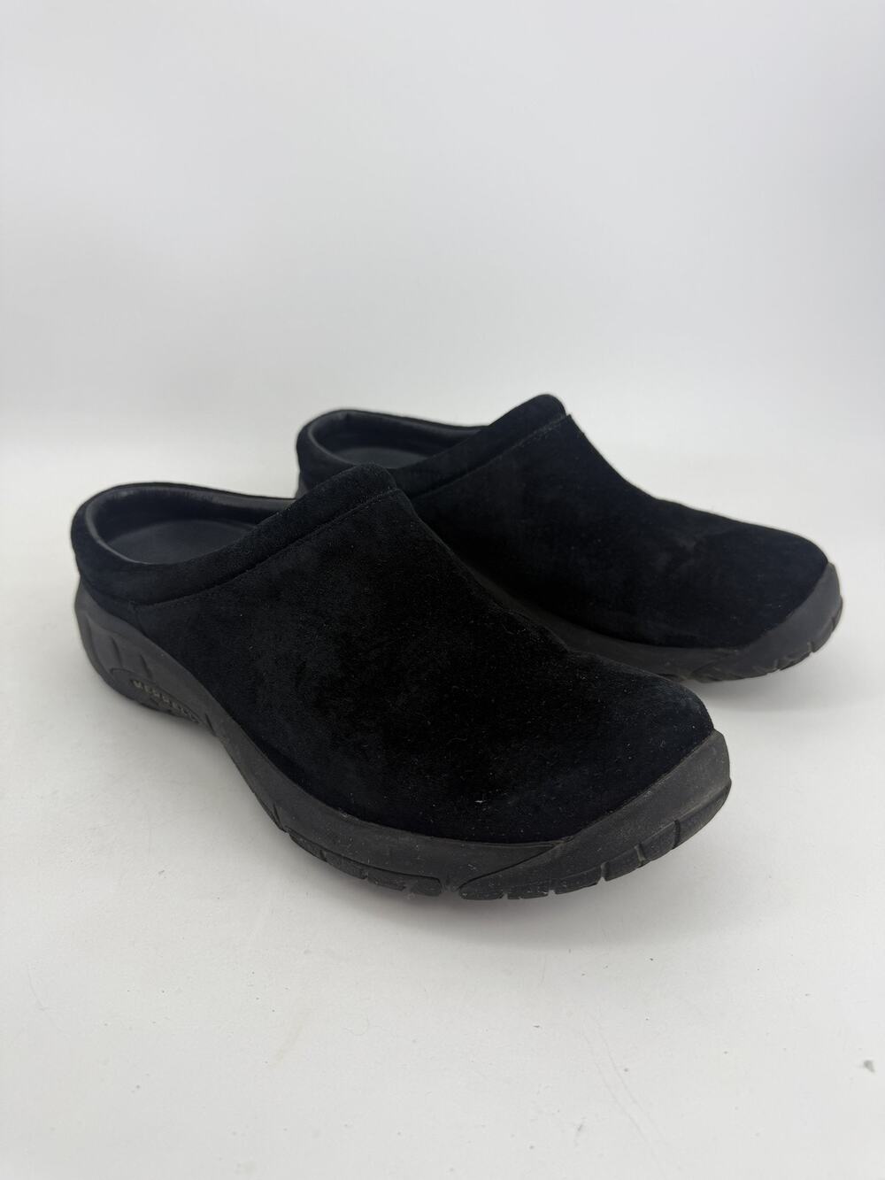 Merrell Shoes Womens Size 9.5 Black Suede Slip On Comfort Walking Clogs Mule